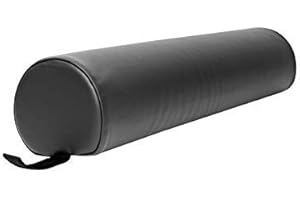 PORTA LITE INNOVATION IN THERAPY Skin-Touch® Luxurious PU Upholstery Premium Quality Massage Table Bolster Support Cushions - Carry Handle + Selection of Colours/Sizes-Wedge, Knee, Neck, Shoulder, Full/Half Round (D Shaped, BLACK)