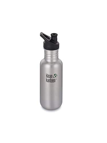 Klean Kanteen Edelstahlflasche Flasche Classic Sports Cap, Frasco, Plata (Brushed Stainless), 0.532 Litros