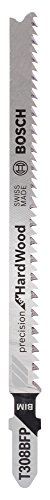 BOSCH Stichsägeblatt T 308 BFP, Precision für Wood, 5-er Pack, 2608636737
