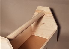 Werkzeugkiste Montagekiste Nagelkiste Holzbox 42 x 21 x 26 cm, Vollholz, NEU - 2