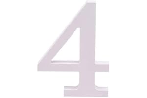 CABLEPELADO - Numero 4 in legno - 11 cm - decorazione - artigianato - legno - personalizzabile - 3D - Primer bianco