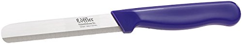 Löffler Schneidewaren Co. 6 Edelstahl-Gemüsemesser aus Solingen, rund, gezackte 8,5-cm-Klinge - 7