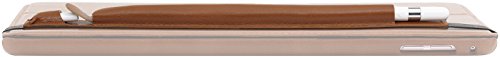 StilGut Pencil-Halter für Apple 12,9″ iPad Pro aus echtem Leder mit Lightning-Adapter-Fach. Stift-Halterung zur sicheren Aufbewahrung des Apple Pens, Cognac - 6