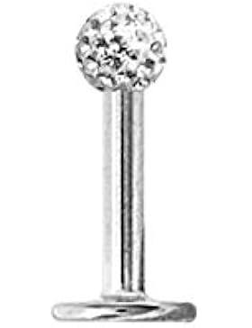 Karisma Edelstahl Labret Lippen Tragus Piercing Kugel 3mm Mit Swarovski Elements Epoxydharz Schicht- Weiss