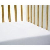 Dudu N Girlie Travel Cot Cotton Jersey Fitted Sheets, 65 x 95 cm (Pack of 2, White)