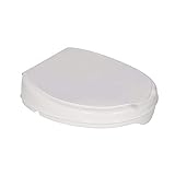 Homecraft Savanah Raised Toilet Seat with Lid, 5.1 cm High Elevated Toilet Seat Locks Onto Most Toilets, Portable Assistance Seat, Sturdy Brackets, Medical Aid for Elderly, Disabled, Limited Mobility