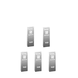 Simmtronics 16 GB USB 2.0 Port Flash Drive with Metal Body (16 GB Pen Drive) Pack of 5