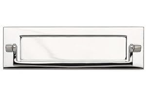 Traditional Letter Plate with Knocker 255 x 75mm Polished Chrome - from e-Hardware by Jedo