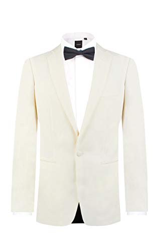 DobellMens White Tuxedo Dinner Jacket Regular Fit Notch Lapel