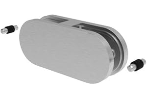 Sellon24® Edelstahl Glashalter Glas Verbinder gerade V4A Glasklemme 90° inkl. Gummi (2500-700 10 mm)