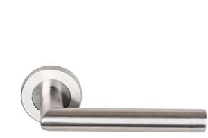 Klose Besser Par de tiradores de puerta en Rosetones redondos Elsa Angle Vif acero inoxidable 304 rosetones de función