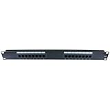 rhinocables® Network Patch Panel Rack Mountable RJ45 Ethernet Hub fits 19" Racks CAT5e CAT6 CAT6A Network Management Plate (1