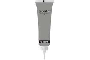 LederFix® Flüssigleder (20 ml) - Leder-Reparatur-Gel für Leder/Kunstleder und Vinyl/Repariert Risse, Schnitte, Löcher, Kratzer, Brüche (Grau)