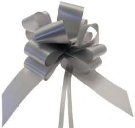 Wedding Car Kit. 6 x 50mm SILVER Pull Bows. Plus 18m of 2" (50mm) SILVER Florist Ribbon. The Perfect Item For Wedding Cars