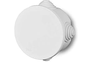 ELEKTRO-PLAST Caja de conexiones redonda con aceleradores PO 75x42 mm Carcasa industrial Caja de conexiones (2077), blanca