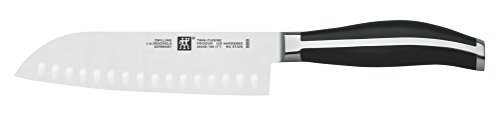 Zwilling Twin Cuisine Santokumesser mit Kullen, 180 mm (Rostfreier Spezialstahl, Zwilling Sonderschmelze, querliegender Vollerl, Kunststoff-Schalen) schwarz