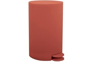 MSV, Poubelle à cosmétiques Modèle Osaki, 3 litres, Couvercle, Poubelle à Pédale pour Toilettes Salles de Bain, Compact, Petit Espace, avec Récipient intérieur Amovible, Terracotta