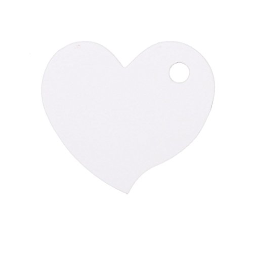 LUOEM 100pcs Kraft Papieretiketten Hängen Tags Liebesherz DIY leere Blätter Dankeschön-Karte weiß - 3