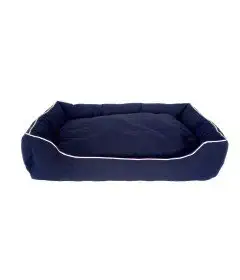 slatters be royal store Rectangular Shape Reversable Dual Navy Blue Color Ultra Soft Ethnic Designer Velvet Bed for Dog/Cat (Export Quality) Size : Medium