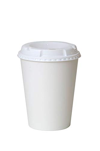 Packpack.co.uk 100 x 12oz White Single Wall Paper Cup with White Sipper lids