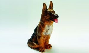 Großer Schäferhund 38 cm 88023 Kunststoff-Figur mit Bewegungsmelder