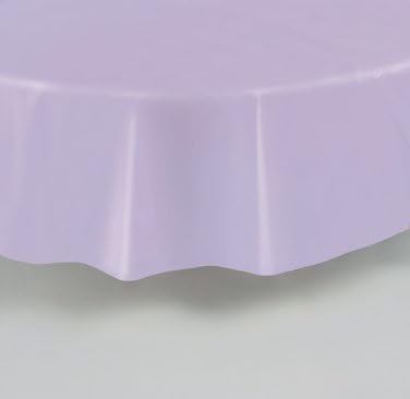 84 Inch Plastic Round Tablecover - Lilac Lavender