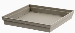 EDA Plastiques Soucoupe TOSCANE carré pour Pot 13626 BR.T SX3 Taupe 32.6 x 32.6 cm
