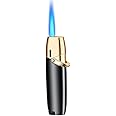 Torch Lighter, Refillable Butane Lighter, Adjustable Windproof Jet Flame Butane Torch Lighter for Grill, BBQ, Candle, Camping (Gas Not Included) (Black)