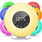 Varias alarmas de sonido y radio FM - esta bonita programable y despertador silencioso de reloj que muestra y grandes números brillantes también tiene 6 diferentes sonidos naturales, tales como, aves, los bosques, olas del mar, etc. que puede despertar junto con luz solar. también, usted puede poner su dispositivo para jugar de canales de radio FM y reemplazar su favorito de sonido de alarma pre-set. incluso puede relajarse primero si no quieres conseguir Off de cama cuando la alarma se activa por escuchar su canal de radio favorita