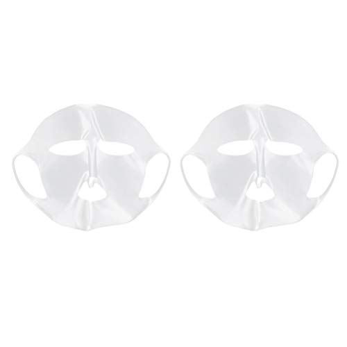 Beaupretty 2PCS silicone reusable facial mask cover face moisturizing mask for sheet mask cover