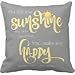Generic You are my sunshine yellow on gray with chevron Decorative Throw Pillow Case Cushion Cover 18
