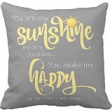 Generic You are my sunshine yellow on gray with chevron Decorative Throw Pillow Case Cushion Cover 18