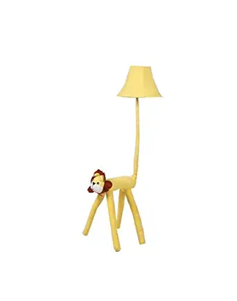 TheTickleToe Baby Kids Nursery Lights Cute Plush Soft Yellow Organic Cloth Room Home Decor Floor Lamp Yellow Lion