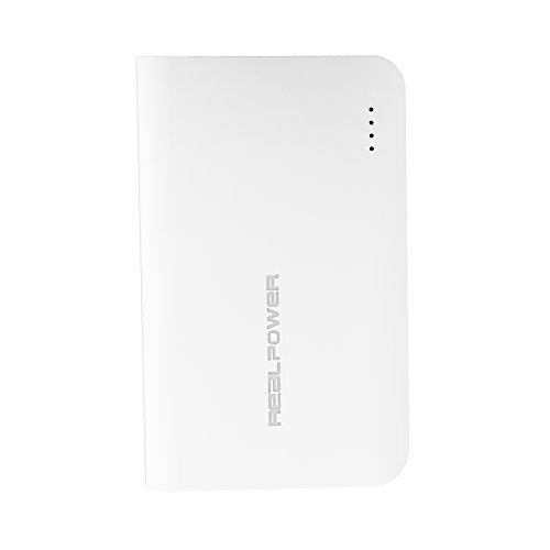 RealPower PB-6k externer kompakter Akku Batterie Handy Ladegerät Powerbank 6000 mAh für iPhone, iPad, Samsung Galaxy und weitere Smartphones (weiß) - 2