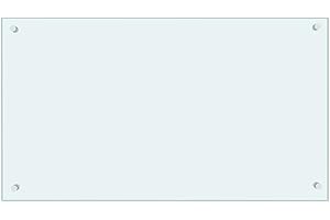 vidaXL Protector Salpicaduras Cocina Vidrio Templado Blanco 90x50cm Utensilios Herramientas Accesorios Protección Grasa al Cocinar Fiable Práctico