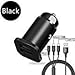 Price comparison product image DECVO UL Testify Dual-Port Car Charger with Cable, Two Ports USB and 3 in 1 Cord for Samsung Galaxy S9 S8 Plus/S7/S6/Edge/Note 5 8,HTC,LG G6 G5,Nexus 5X 6P, iPhone Xs X 8 7 6 6S,iPad and More (Black)
