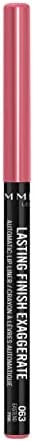 Rimmel London Matita Labbra Automatica Exaggerate, Lunga Durata, Tratto Preciso e Colore Intenso, 063 Eastend Pink