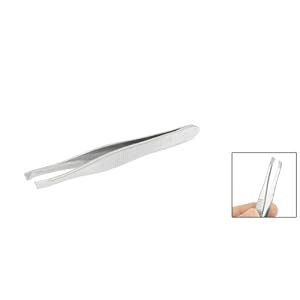 Move&Moving(TM) Slanted Tip Eyebrow Removers Tweezers Beauty Tool Silver Tone 3.5" Length - Image 2