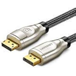UGREEN Cable DisplayPort a DisplayPort, Cable DP 1.2 Macho a Macho 4K 60Hz y 1080P a 144Hz Nylon Trenzado, Cable DP a DP de Vídeo y Audio para GTX 1080 1070, AMD Radeon, Pantalla de LG Samsung - 2M