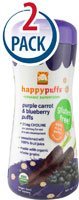 Happy Baby Gluten-Free Organic Puffs, Purple Carrot & Blueberry, 2.1-Ounce Containers (Pack of 2)
