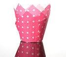 50 Spotty Folded Muffin Cases / Pink