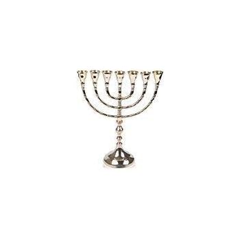 Candeliere CANDELABRO EBRAICO 7 Braccia IN OTTONE Brunito MENORAH