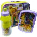 DISNEY FAIRIES TINKERBELL SCHOOL LUNCH BOX + SANDWICH COOL BAG DRINKS BOTTLE SET