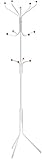 SONGMICS Hauteur de 182 cm Porte-Manteau sur Pied Perroquet de 3 Tubes en Fer Blanc RCR19W