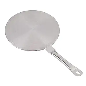 Induction Heat Diffuser, Anti-scalding Handle Flat Kitchen Heat Diffuser Plate Stainless Steel 22CM for Gas Cooker for Induction Cooker