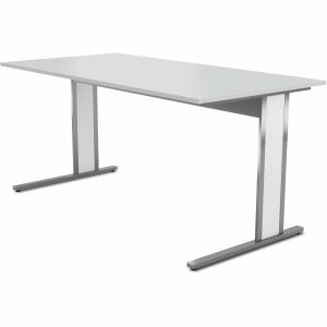 Preisvergleich Produktbild Kerkmann Schreibtisch Aveto Edelstahl BxT 160x80cm lichtgrau