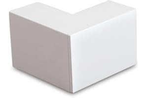 CEW COLCHESTER ELECTRICAL WHOLESALE LTD 25mm x 40mm PVC White Electrical Cable Cover Mini Trunking Conduit Wire Tidy Self Adhesive + Bends (1 x 25mm x 40mm External Bend Only)