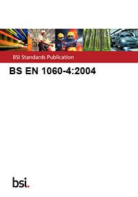 Price comparison product image BS EN 1060-4:2004
