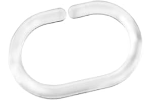 JOY STORE TOY-STORE Anillos de cortina de ducha 12 piezas de anillos de cortina de ducha transparentes, anillos de plástico para cortina de ducha.