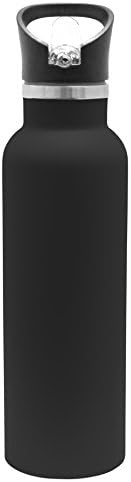 GHP 176382 Wellness Vacuum Insulated Stainless Steel Sports Bottle, 17 oz, Matte Black